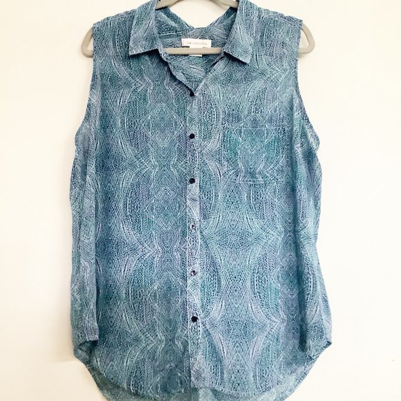 Liz Claiborne Tops - Liz Claiborne Sleeveless Blue Blouse Size XL